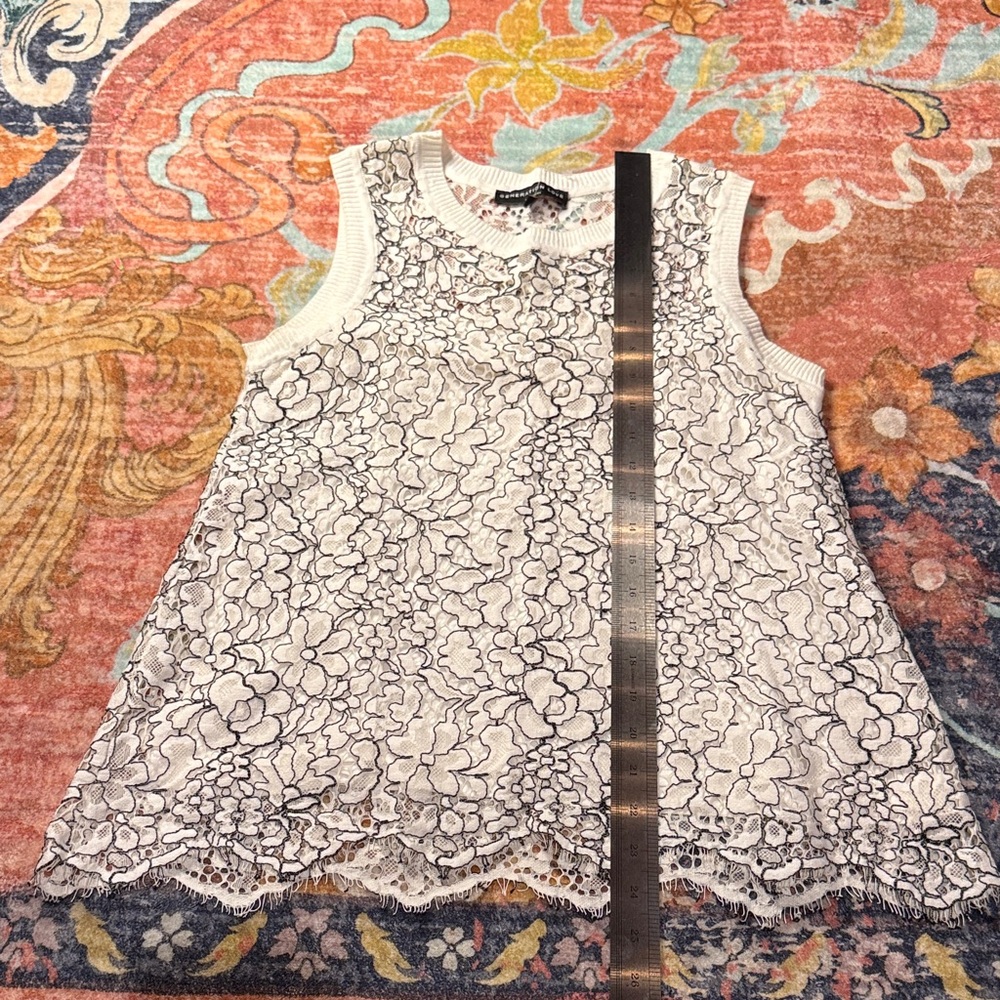 Generation Love Cream and Black Lace Tank Top - Picture 3 of 5